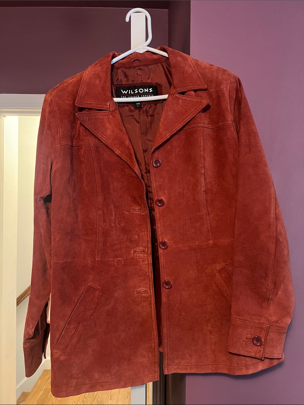 Wilsons Leather Women's Suede Jacket - Rust Red